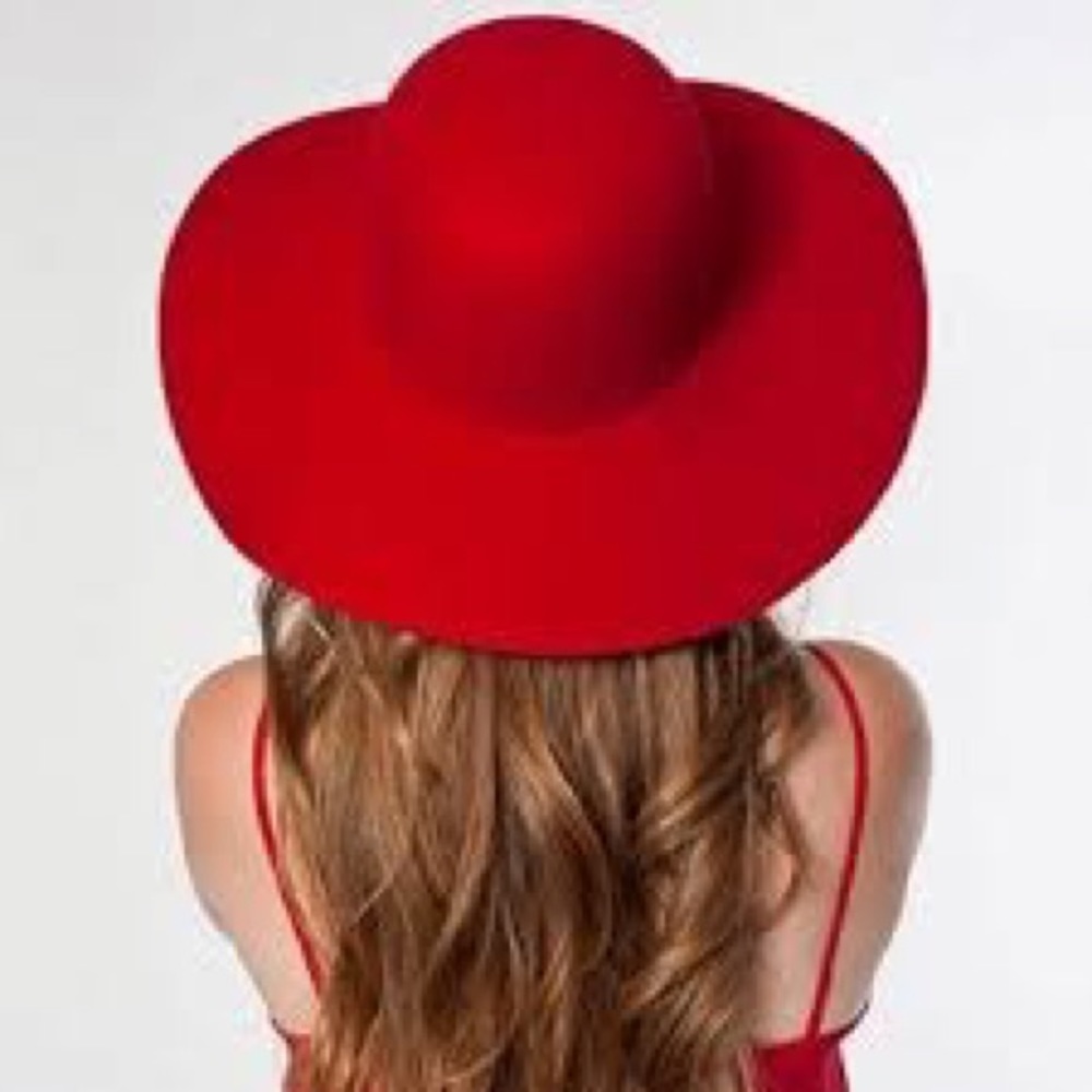 Wool Floppy Hat, Red, American Apparel, New